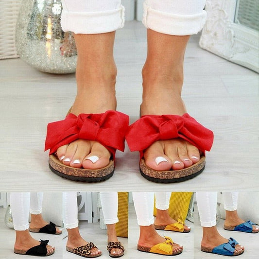 Plus Size Bow Slippers New Platform Beach Shoes Women - AXON