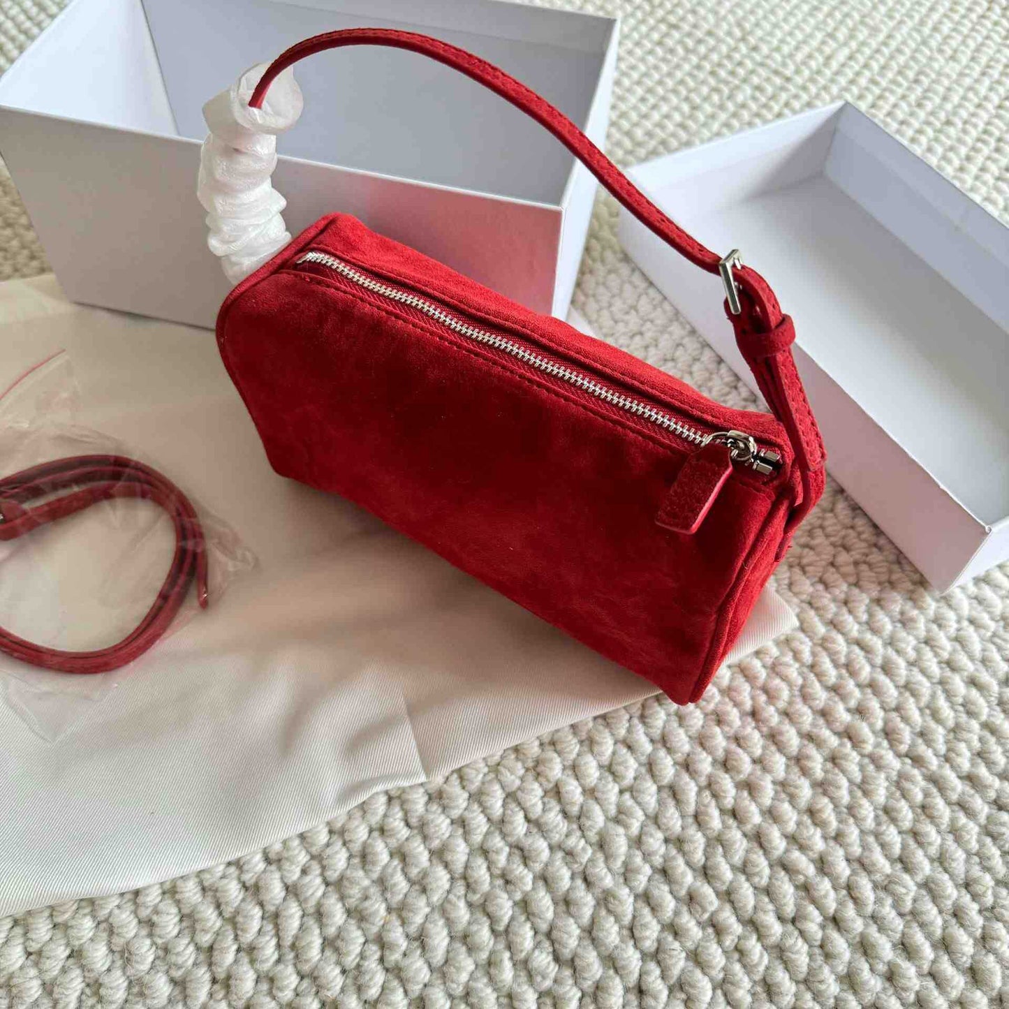 Retro 90s Suede Pencil Holder Bag Autumn And Winter High Sense - AXON