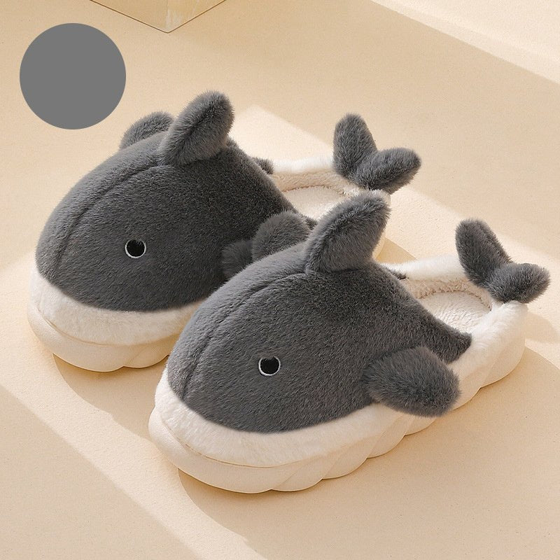 Shark Slippers Soft Sole Furry Shoes Home Bedroom Slippers Women - AXON