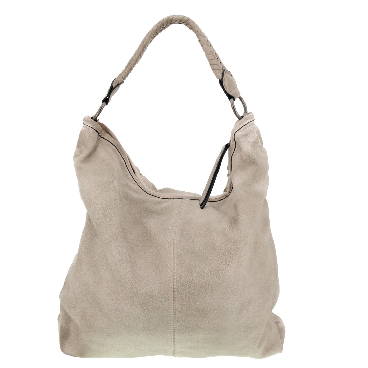 Vintage Beuteltasche mit Flechteinsatz Seitlich Beige - AXON