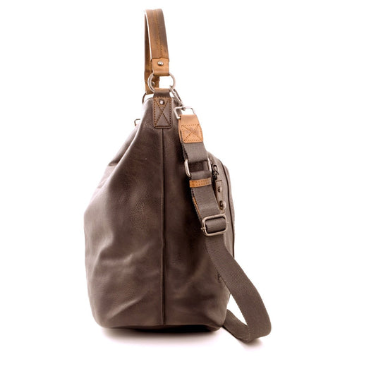 Vintage Beuteltasche mit Reißverschluß Dunkelbraun - AXON