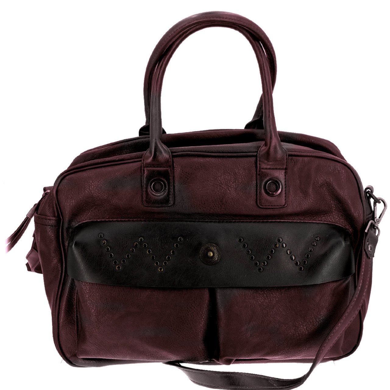 Vintage Handtasche Rot mit aufgesetzten Tachen - AXON