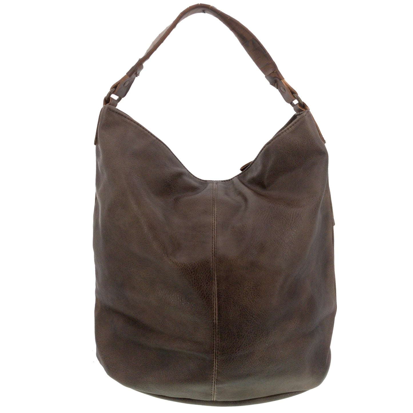 Vintage Schultertasche Beutel mit Nieten Braun - AXON