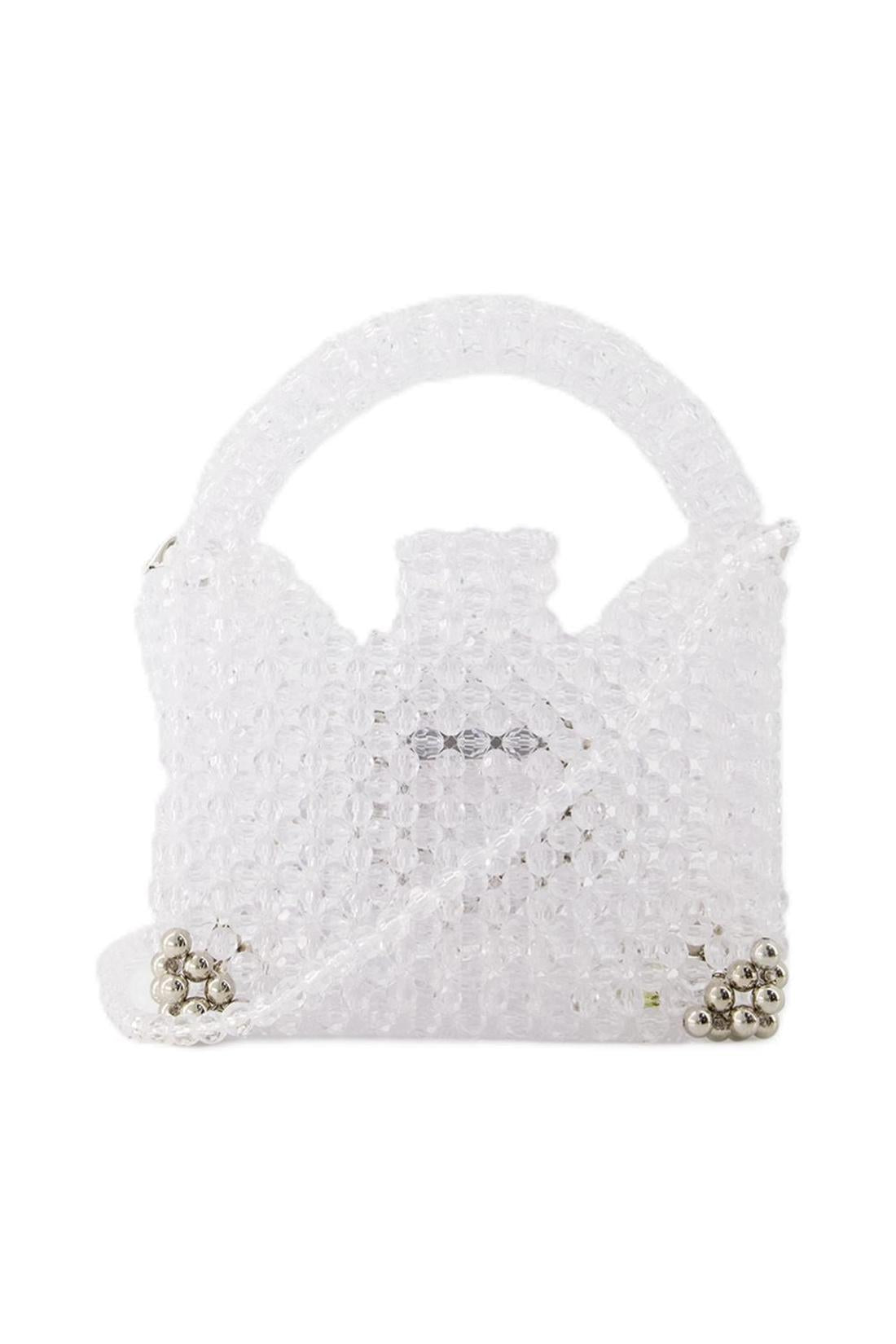 Perlenhandtasche - Germanier - Perlen - Schwarz/Weiß