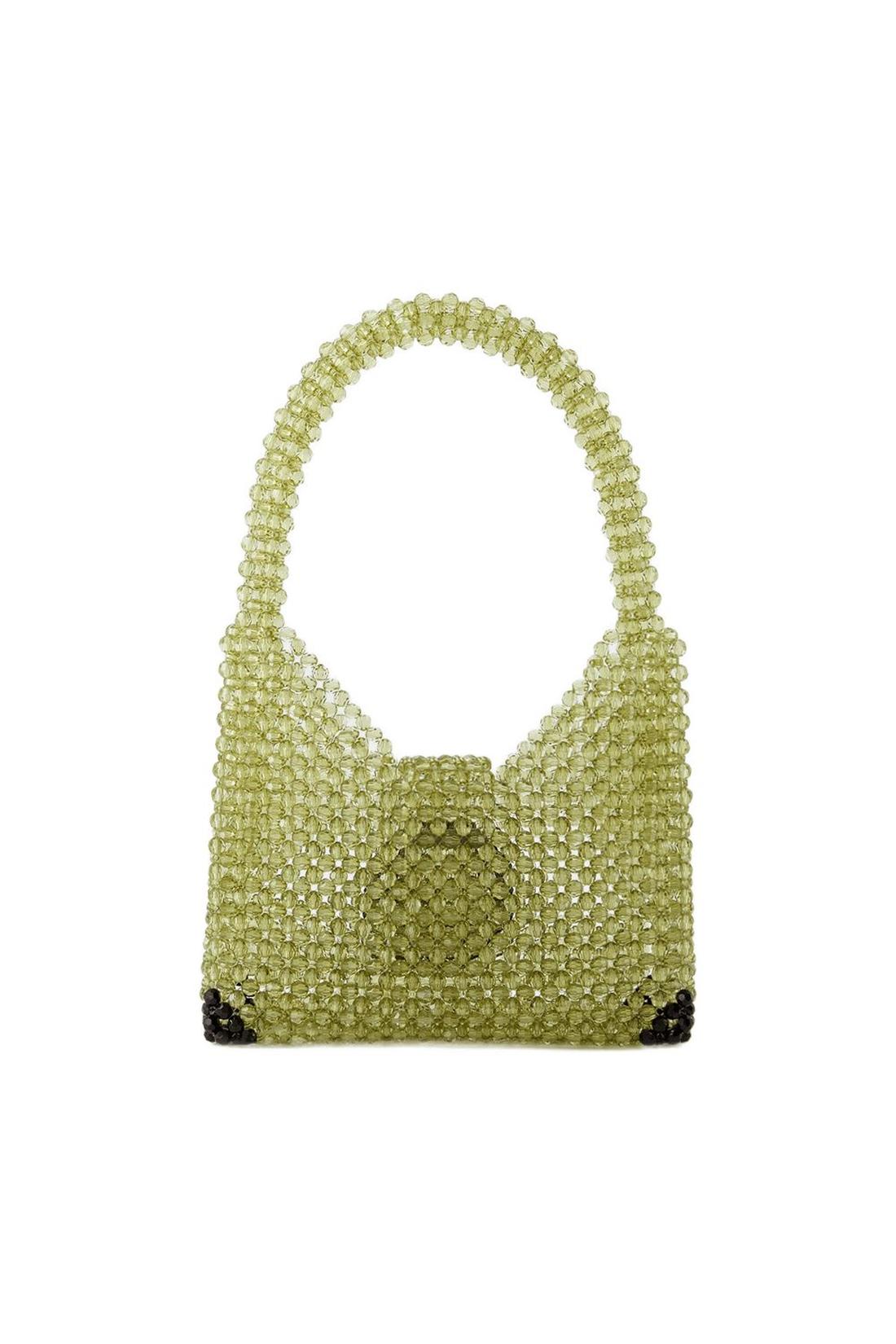 Hobo-Tasche mit Perlen - Germanier - Perlen - Grün/Schwarz