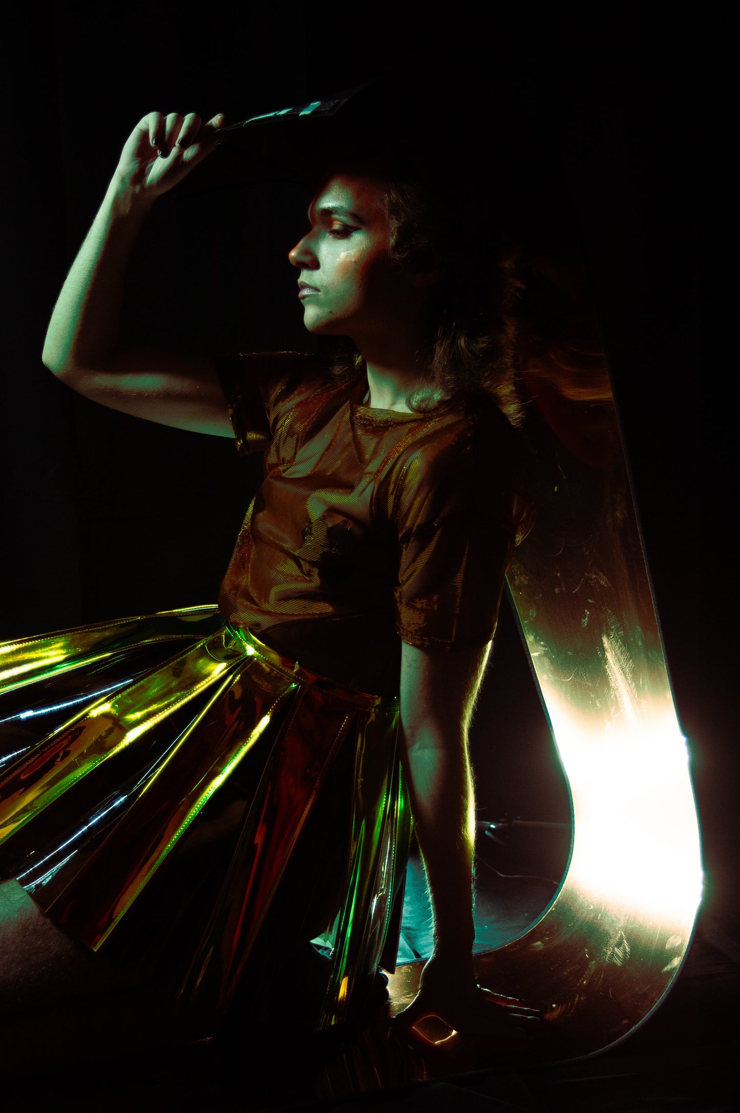 Transparent Glossy Round Neck T-shirt