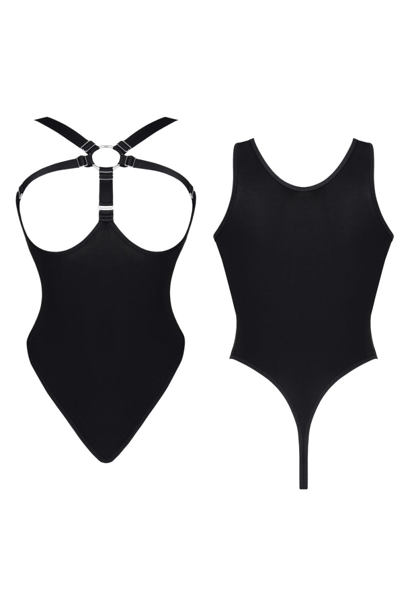 Black Rubber Band Bodysuit