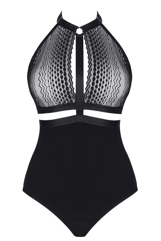 Characteristic Black Lace Bodysuit