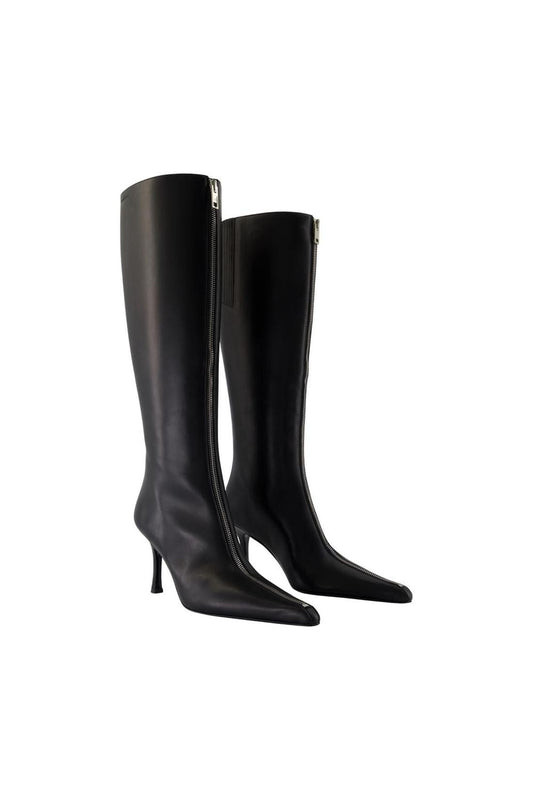 Stiefel Vera 85mm Knee High Zip - Alexander Wang - Leder - Schwarz