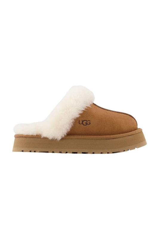 Disketten-Pantoletten - Ugg - Leder - Chestnut