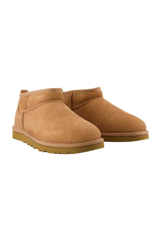 Classic Ultra Mini Stiefeletten - Ugg - Leder - Chestnut
