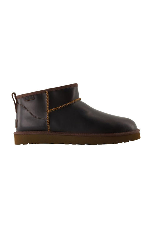 Klassische Stiefeletten Ultra Mini - UGG - Leder - Braun