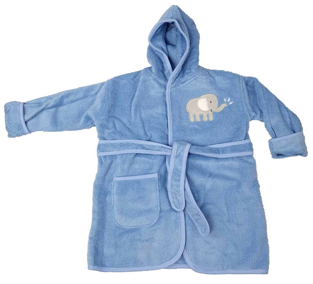 Frottée Baby Bademantel » Morgenmantel & Kleinkinder Badetuch » 100% Baumwolle » mit Kapuze, Tasche und Gürtel