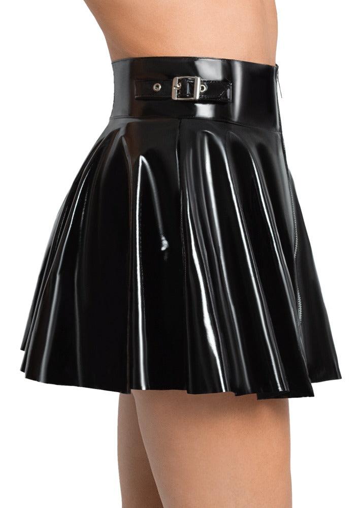 Black Vinyl Skirt