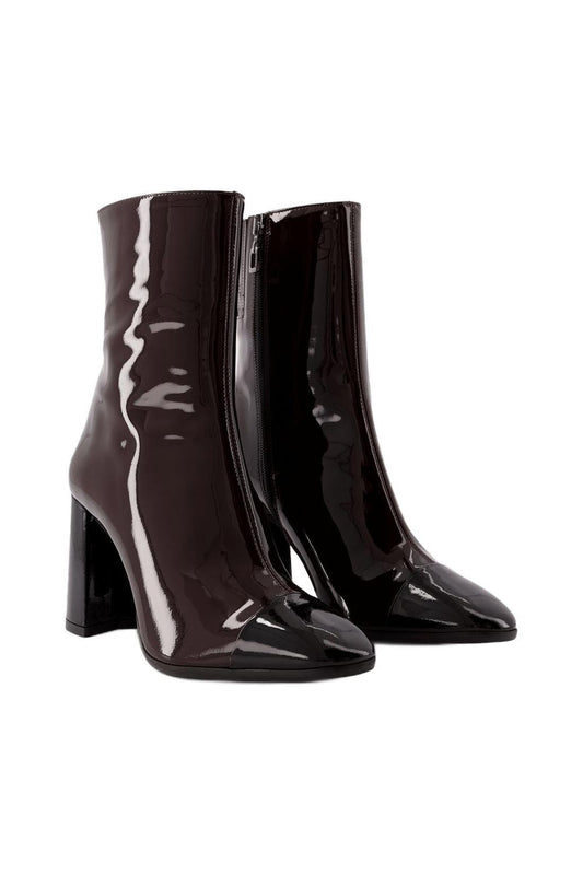 Stiefeletten Donna - Carel - Lackleder - Braun/Schwarz