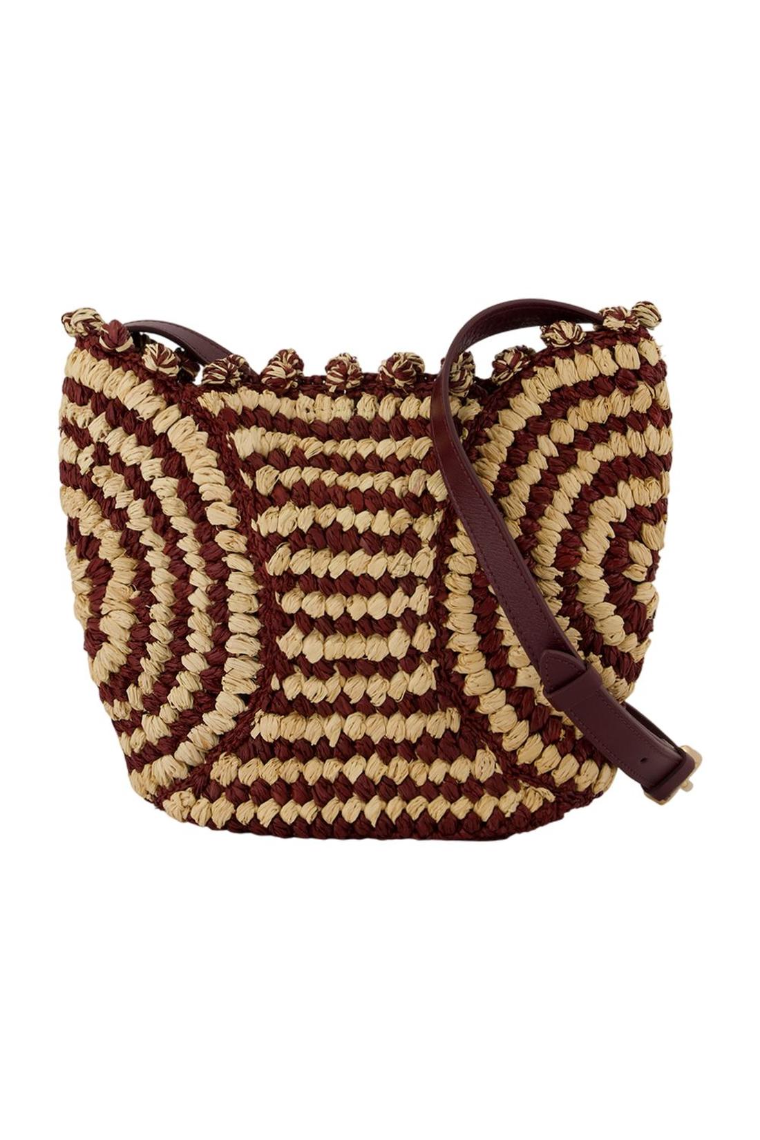 Umhängetasche Korb Pm - Vanessa Bruno - Raphia - Bordeaux