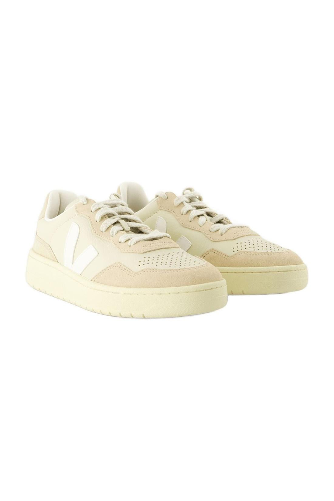 Sneakers V-90 - Veja - Leder - Beige