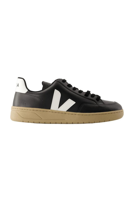 Sneakers V-12 - Veja - Leder - Schwarz/Weiß