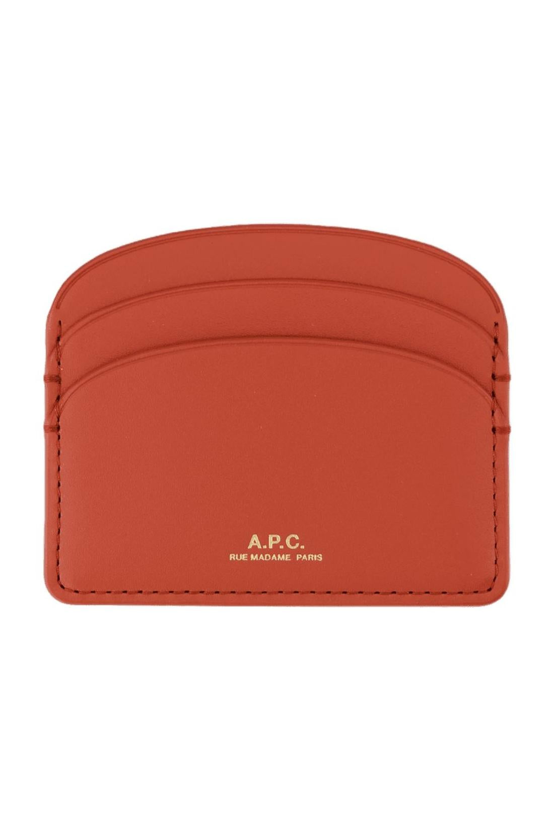 Kartenhalter Halbmond - A.P.C. - Leder - Rot