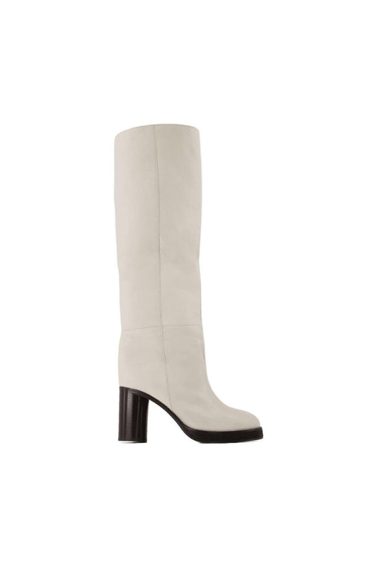 Stiefel Leila aus weißem Leder