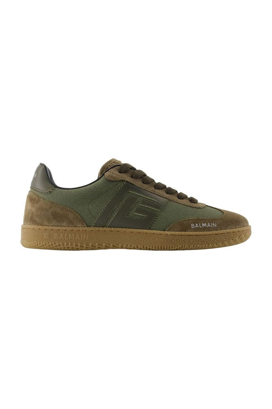 Swan Sneakers - Balmain - Leder - Khaki