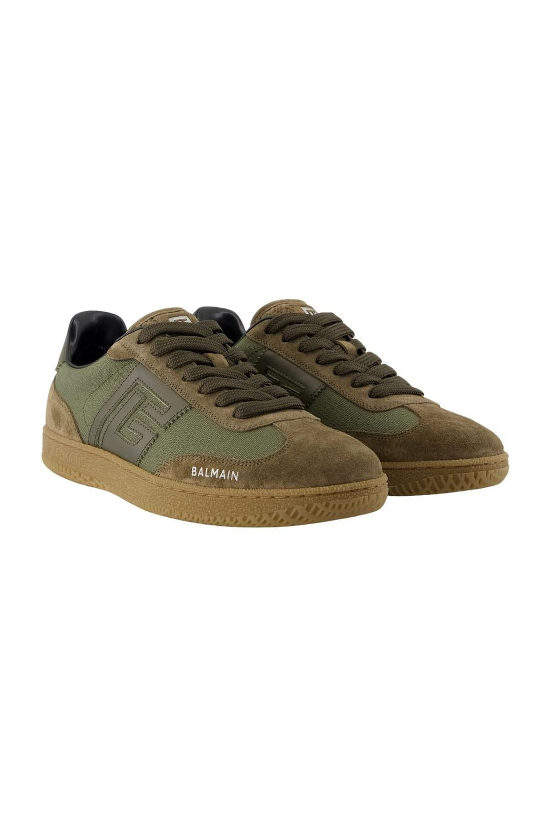 Swan Sneakers - Balmain - Leder - Khaki