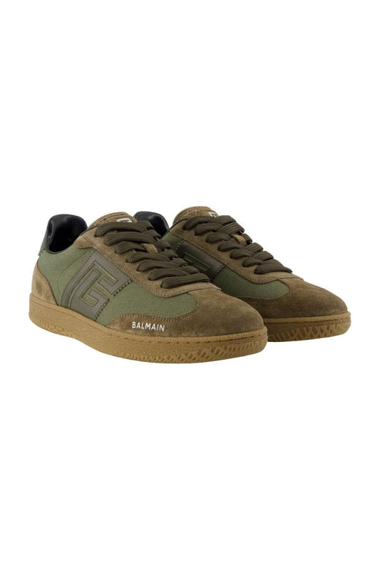 Swan Sneakers - Balmain - Leder - Khaki