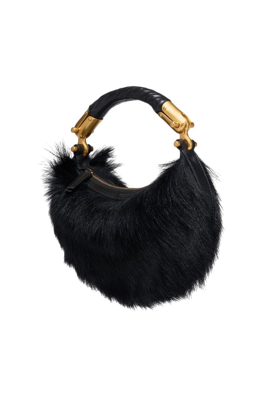 Handtasche Ebene Mini - Balmain - Pelz - Schwarz