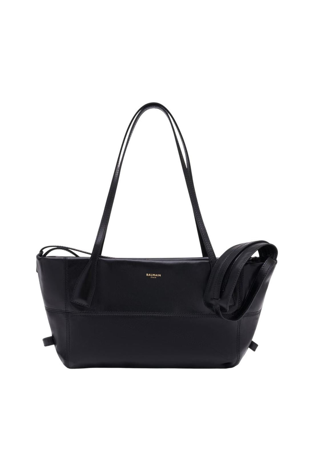 Schultertasche Track Zip Small - Balmain - Leder - Schwarz