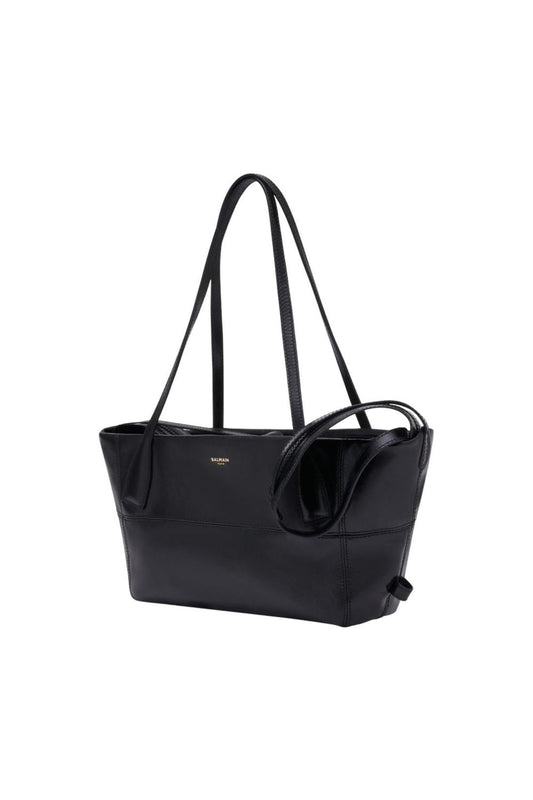 Schultertasche Track Zip Small - Balmain - Leder - Schwarz