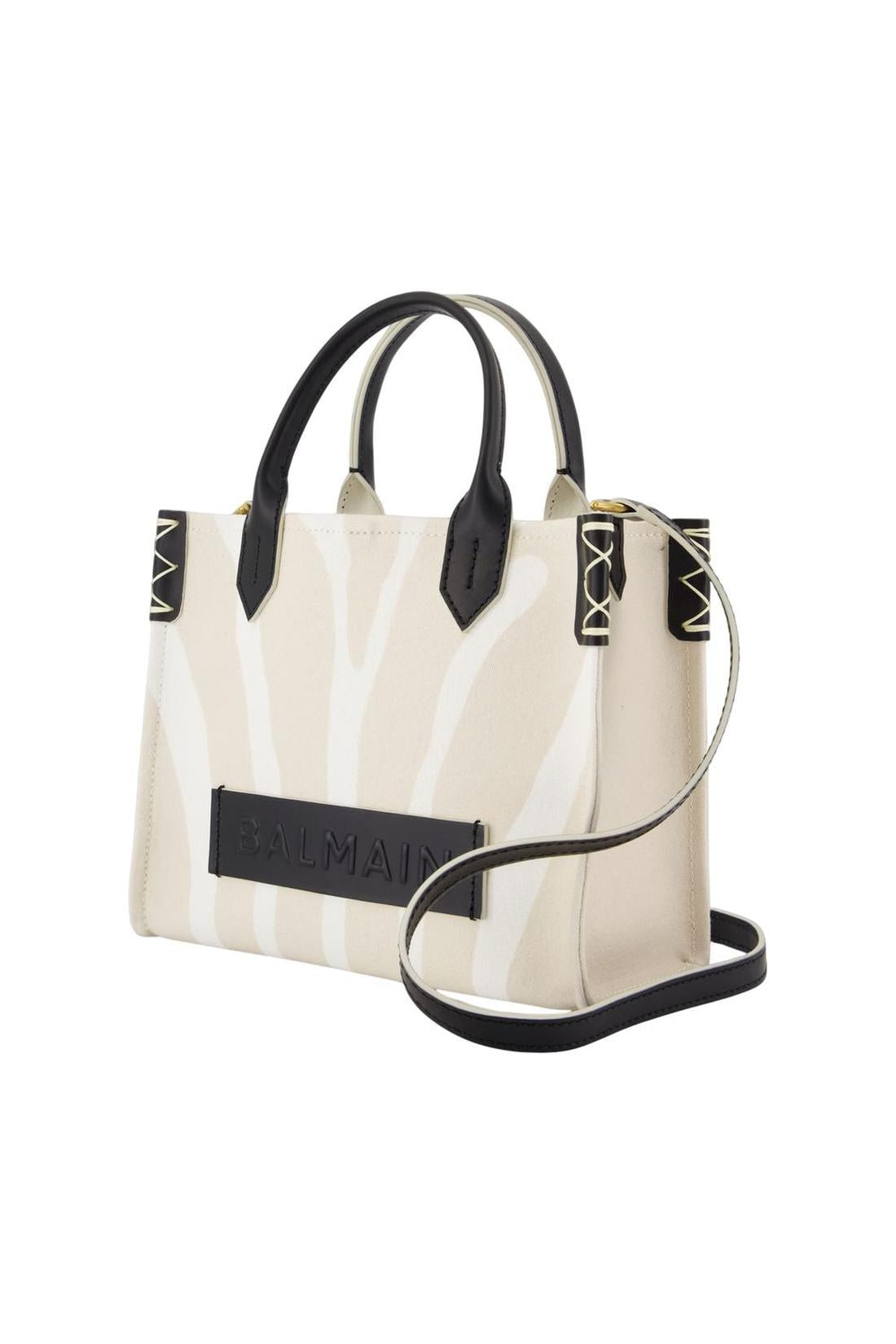 Einkaufstasche B-Army Small - Balmain - Leder - Beige