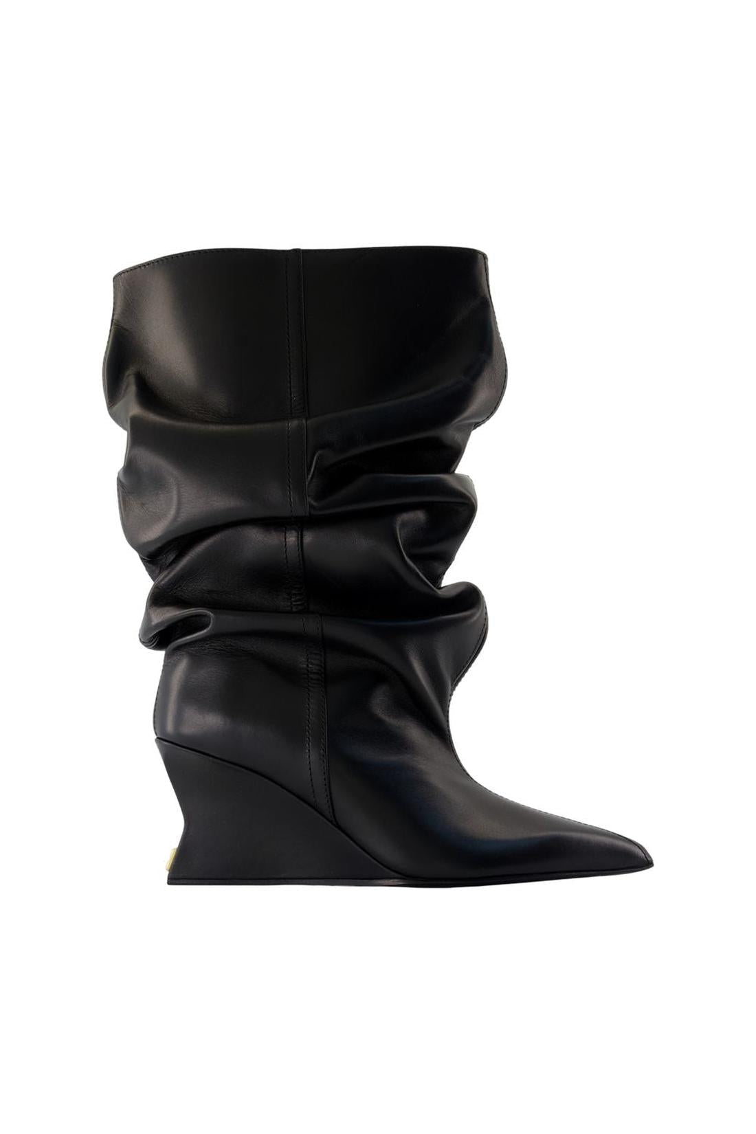 Wedge Stiefeletten - Balmain - Leder - Schwarz