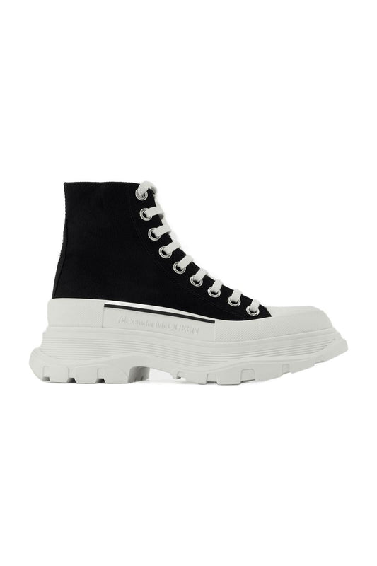 Sneakers Stiefeletten Tread aus schwarzem Leder