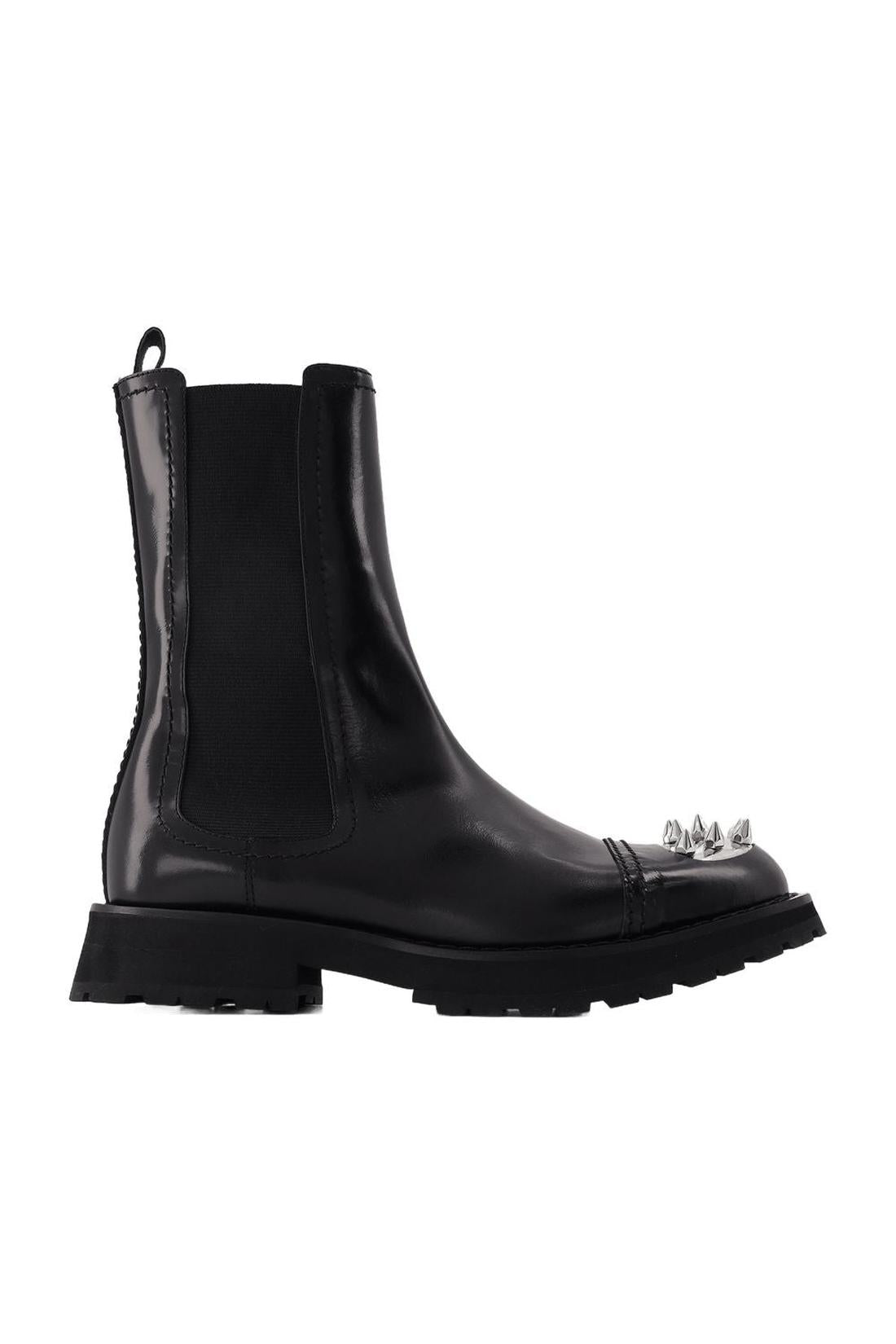Stiefeletten Studs aus schwarzem Leder