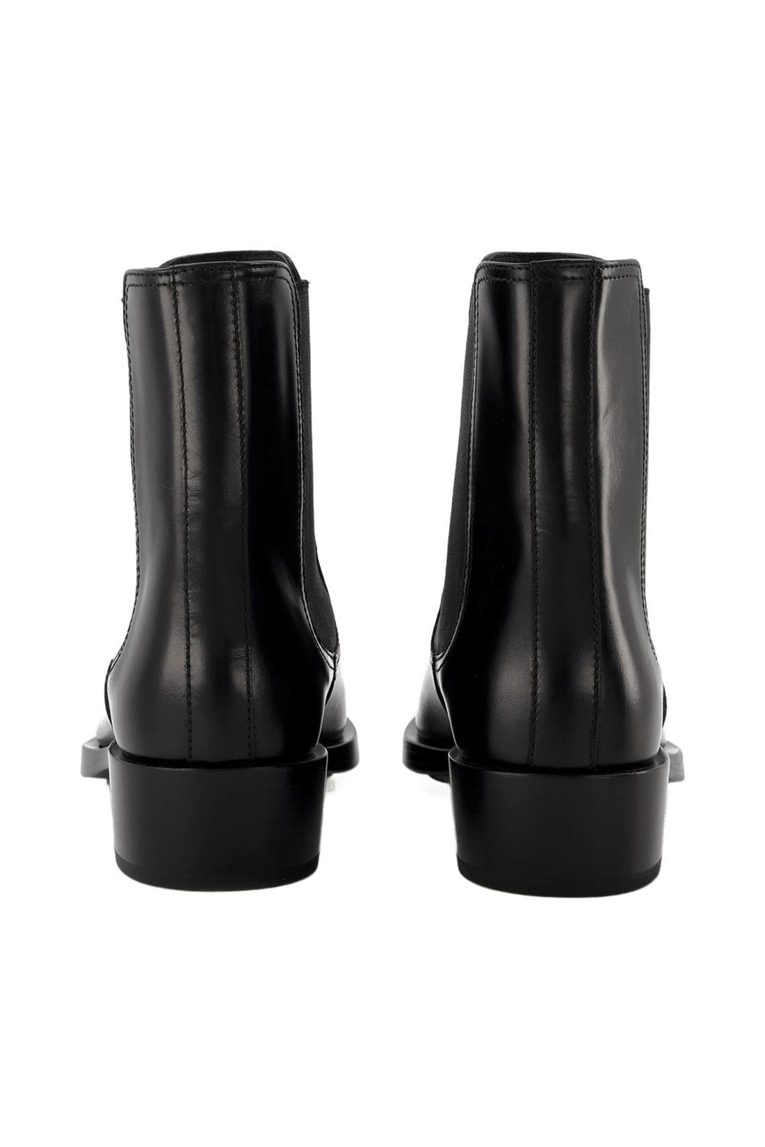 Stiefeletten Boxcar aus schwarzem und silberfarbenem Leder