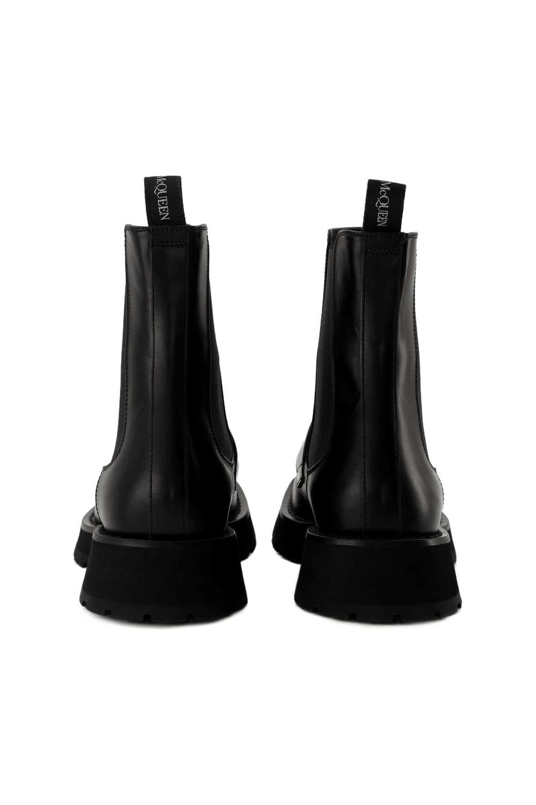 Worker Punk Ankle Boots - Alexander Mcqueen - Black/White - Leather