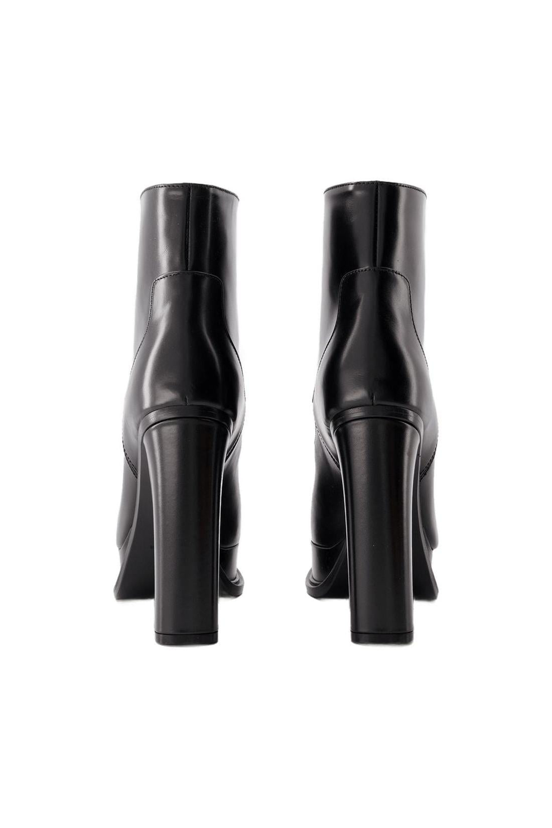 Stiefeletten 120 Mm - Alexander Mcqueen - Leder - Schwarz