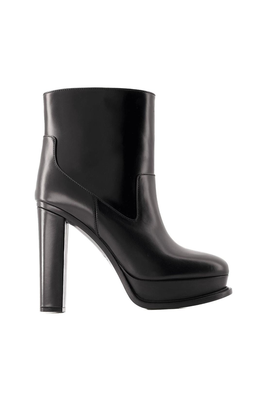 Stiefeletten 120 Mm - Alexander Mcqueen - Leder - Schwarz