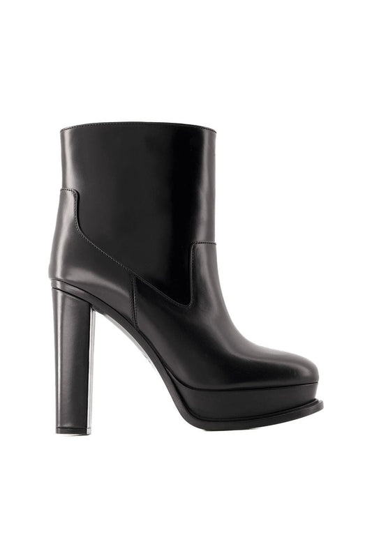 Stiefeletten 120 Mm - Alexander Mcqueen - Leder - Schwarz