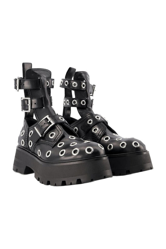 Ankle Boots - Alexander Mcqueen - Black/White - Leather