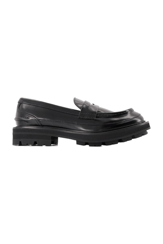 Oversize Flat Shoes - Alexander Mcqueen -  Black - Leather