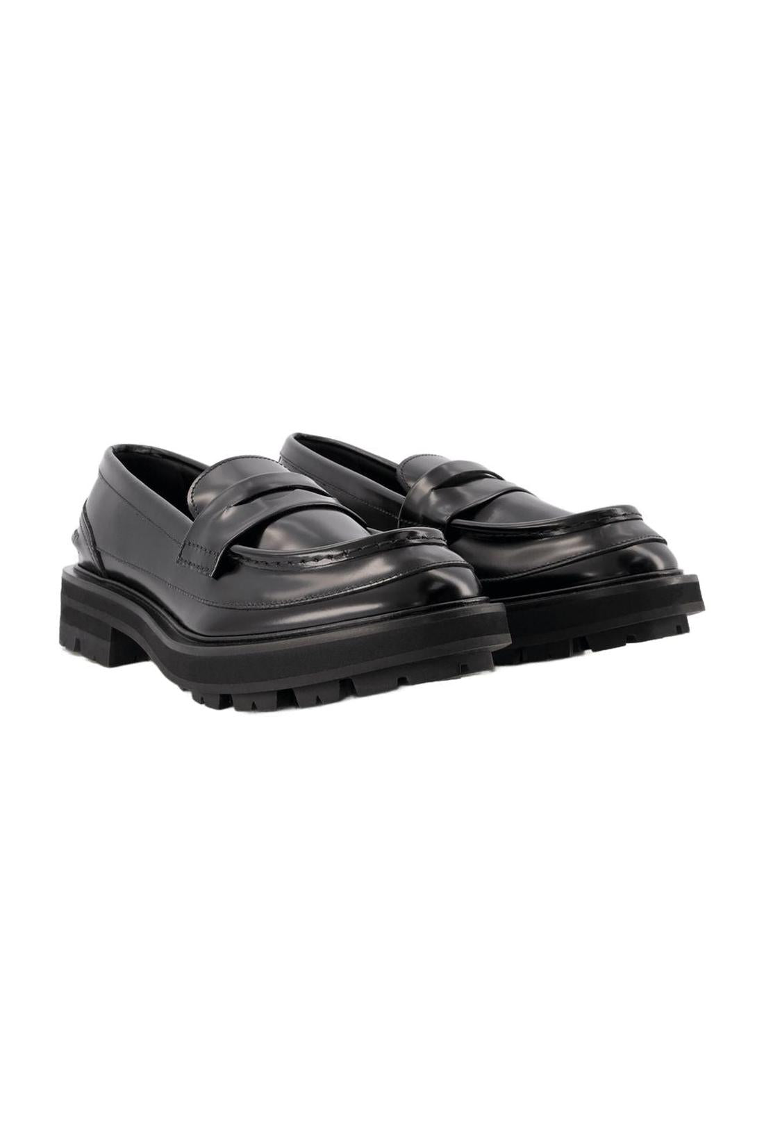 Oversize Flat Shoes - Alexander Mcqueen -  Black - Leather