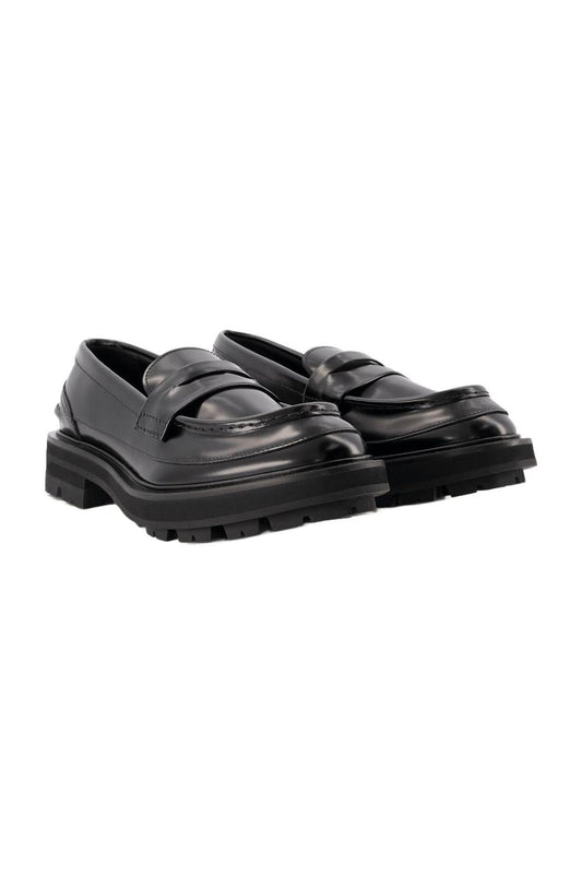 Oversize Flat Shoes - Alexander Mcqueen -  Black - Leather