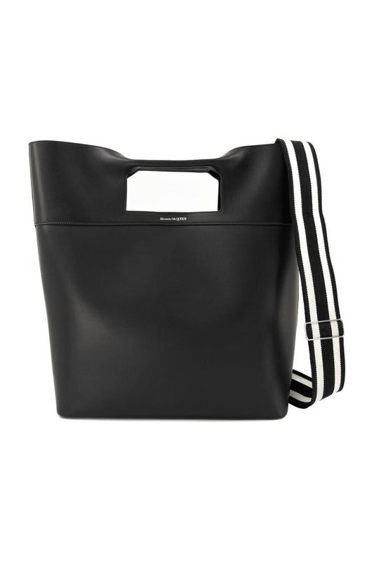 The Square Bow Ns Handbag - Alexander Mcqueen -  Black - Leather