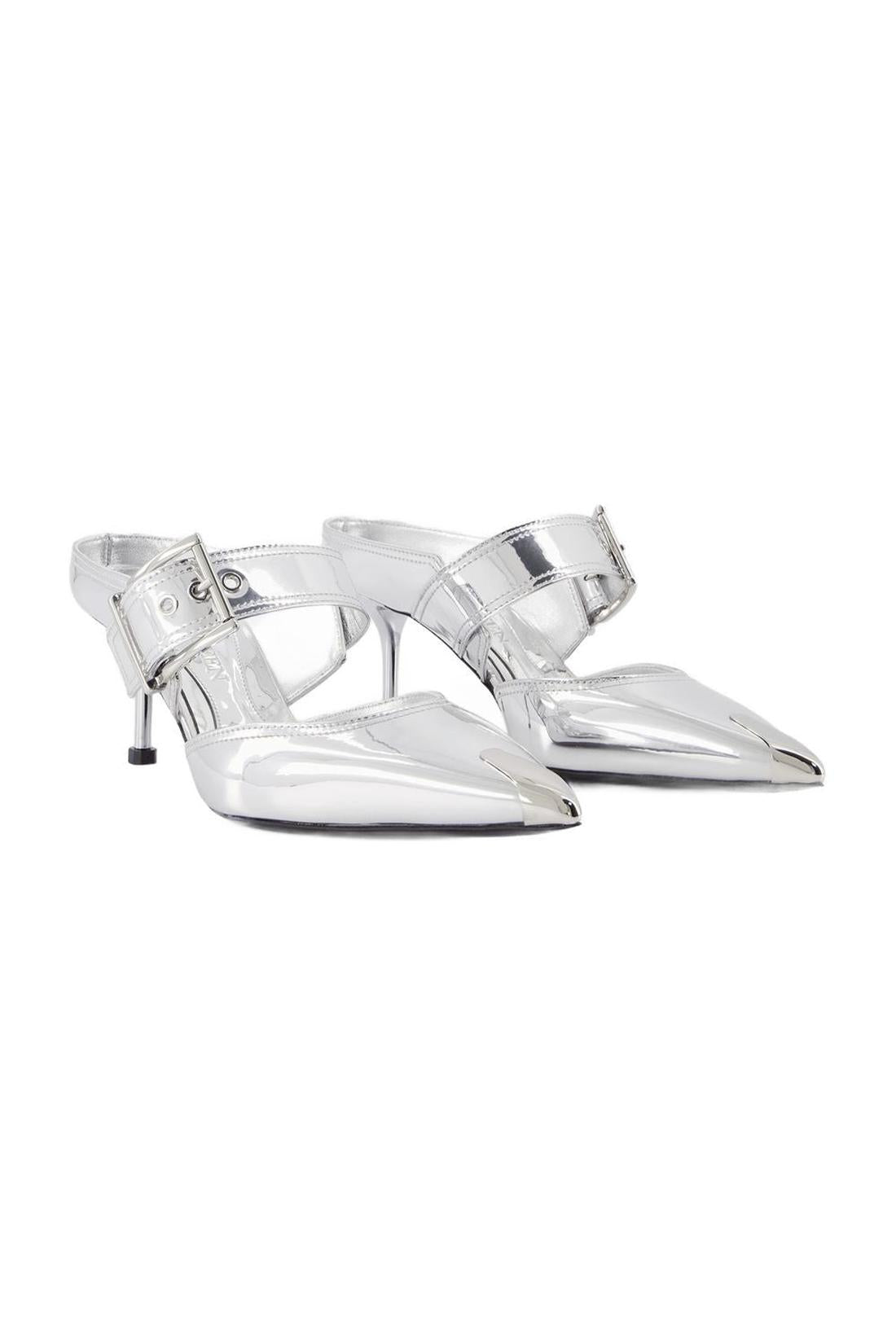 Mules Mit Punk-Schnalle - Alexander Mcqueen - Leder - Silber