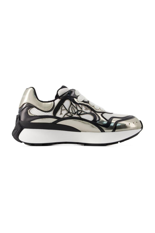 Sneakers Sprint Runner - Alexander Mcqueen - Leder - Beige/Schwarz