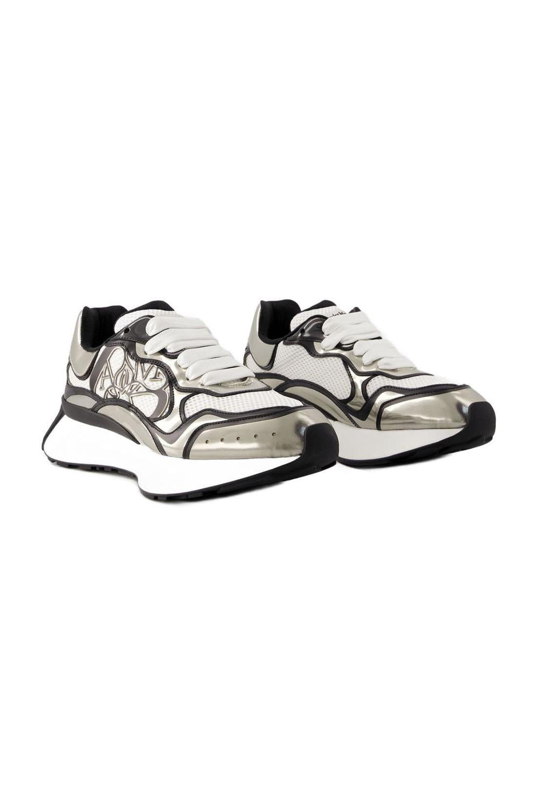 Sneakers Sprint Runner - Alexander Mcqueen - Leder - Beige/Schwarz