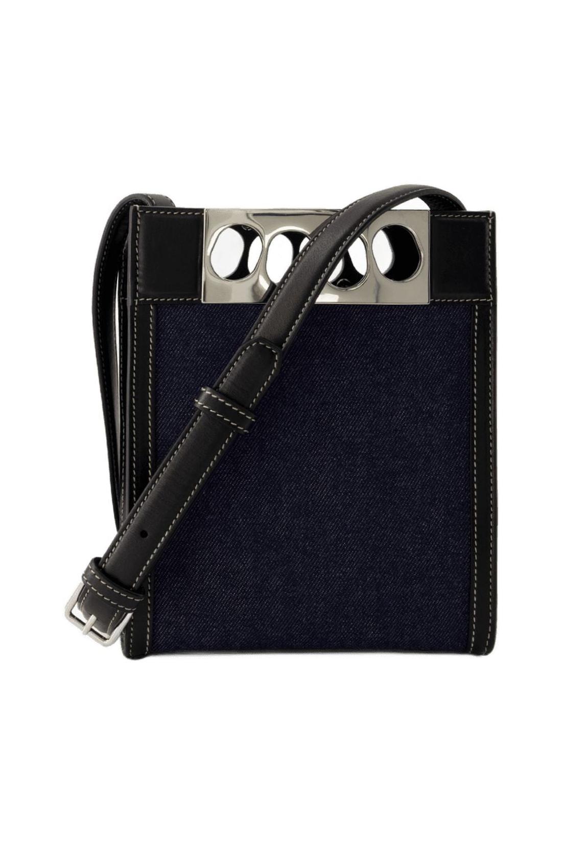 Tasche Mini Tote - Alexander Mcqueen - Leder - Denim/Schwarz