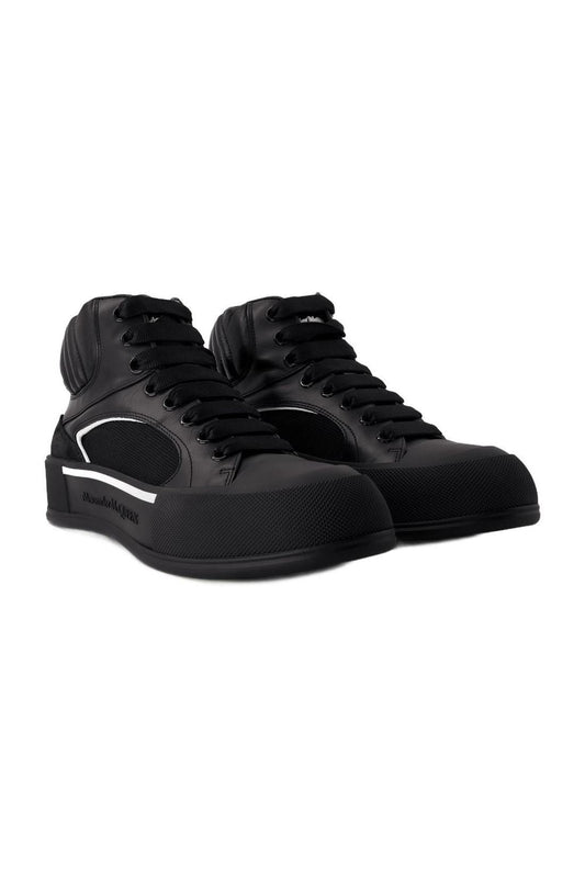 Sneakers Deck - Alexander McQueen - Leder - Schwarz/Weiß