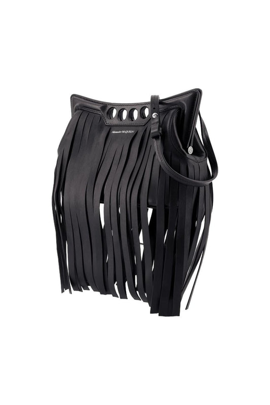 The Mini Peak Schultertasche - Alexander McQueen - Leder - Schwarz